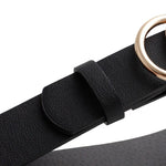 ceinture cuir noir avec double boucle