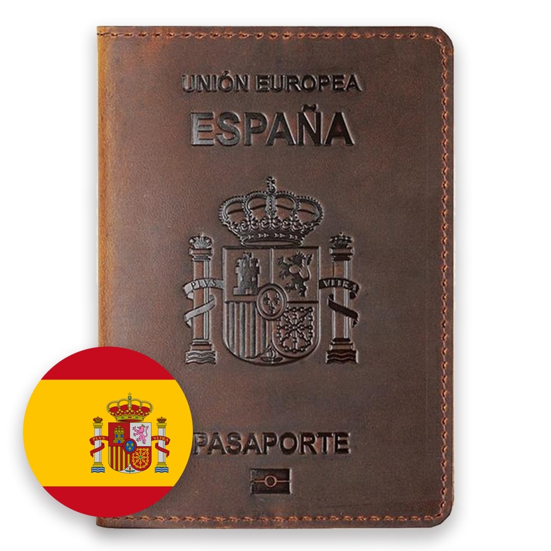 Porte-passeport En Cuir PU Ultra Fin | Format 10.7x14.8 Cm, Bande élastique | Anti-magnétique, Couleur Marron, Gris, Bleu, Rouge, Noir, Rose