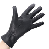 gants cuir noir femme tactile