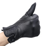 gants femme cuir tactile noir