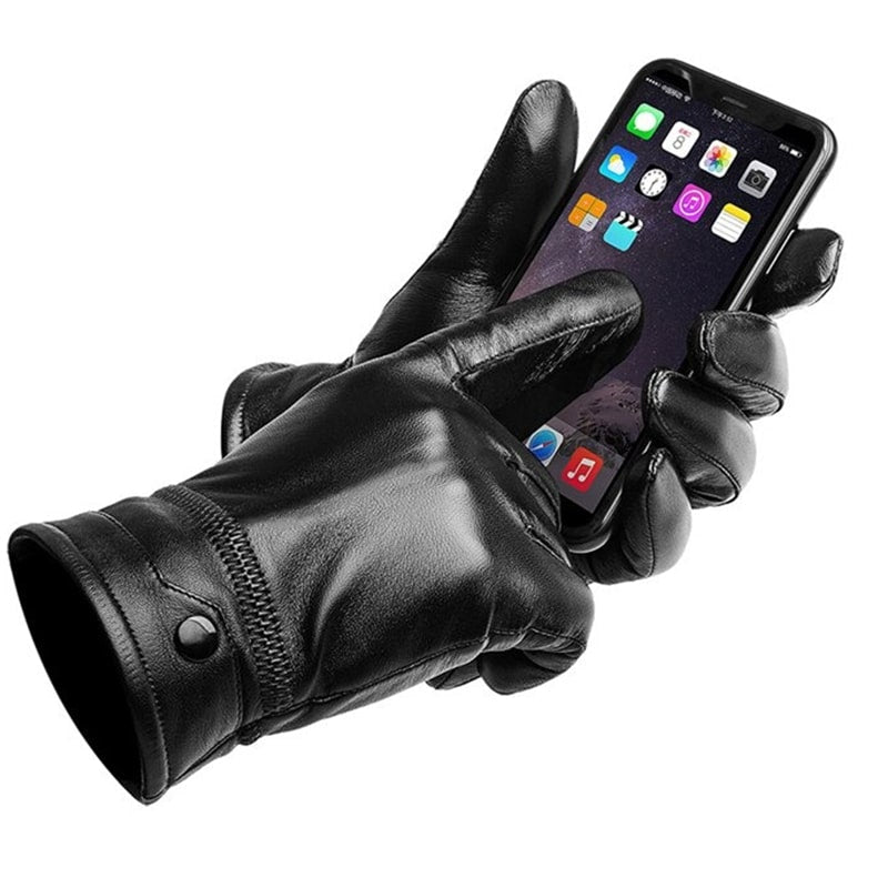 Gants D'Hiver Homme En Cuir Souple Avec Écran Tactile - Chauds Et Élégants Pour Conduite