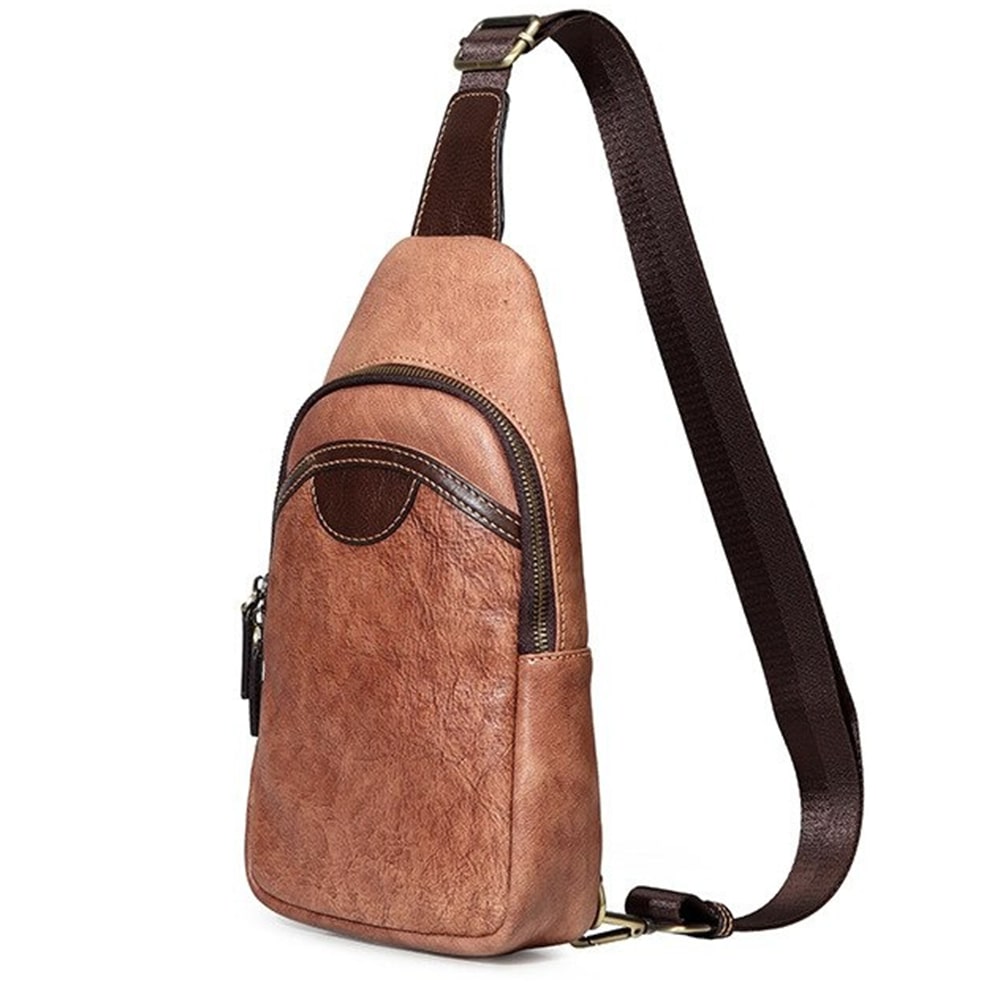 Pochette Invisible Voyage Sacoche De Poitrine En Cuir Homme