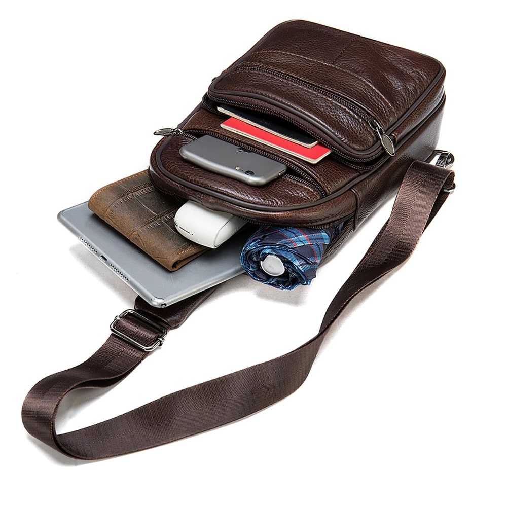 Sacoche En Cuir Vintage Portée à La Cuisse - Marron, Style EDC, Neuve Sans étiquettes