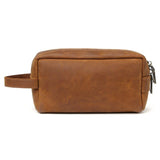 trousse de toilette cuir classique marron