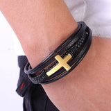 bracelet croix or homme