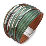 bracelet cuir femme vert