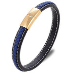 bracelet cuir homme bleu et noir