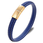 bracelet cuir homme fin bleu