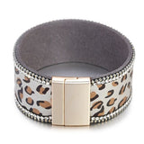 bracelet femme leopard blanc strasse