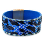 bracelet femme leopard bleu