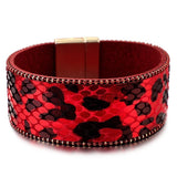 bracelet femme leopard rouge