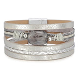 bracelet femme perle grise