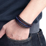 bracelet perles bleues homme