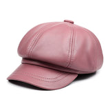 casquette cuir femme rose