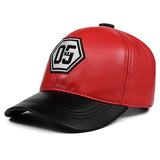 casquette cuir homme rouge