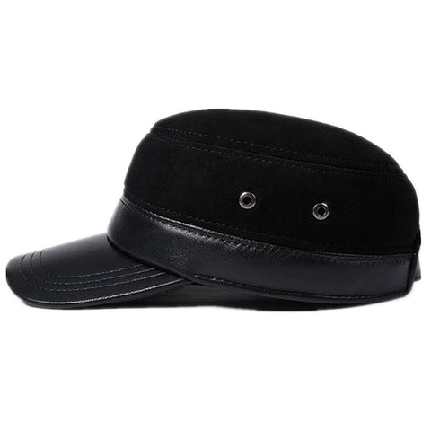 Casquette homme cuir noir : 3446