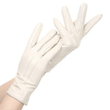 gants cuir blanc femme