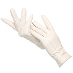gants cuir femme blanc