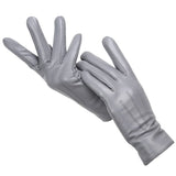 gants cuir femme gris