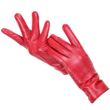 gants cuir femme rouge