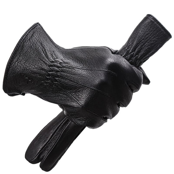 KUNY'S Gants de travail en cuir refendu double, homme, gris/noir 2050