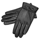 gants cuir tactile noir