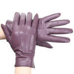 gants femme cuir violet