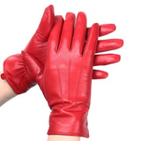 gants femme rouge