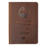 protège-passeport cuir marron chine